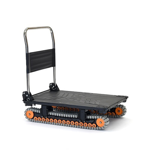 悪路用無限軌道クローラー搬送台車150kg(795×455mm)黒色／ 品番