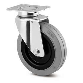 牽引台車向け プレート式ゴム車輪キャスター DELTAシリーズ