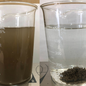 By simply mixing, water and dirt can be separated, reducing wastewater costs.