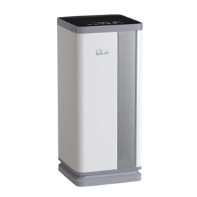 Air purifier with CO2 and PM2.5 sensors, electrostatic filter type.