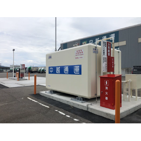 Installation examples of outdoor storage tanks for hazardous materials, "Combult Tank," at private fueling stations.