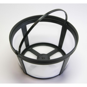 A "plastic cleaning basket" with fine mesh and a wide bottom.