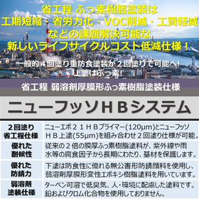 省工程弱溶剤形ふっ素樹脂塗装システム『ニューフッソＨＢシステム』