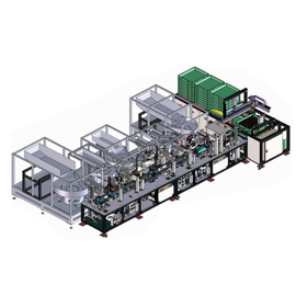 Dedicated machine for assembling electrical connectors.