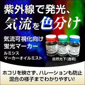 Fluorescent marker for airflow visualization "Lumisis Marker Oil Mist"