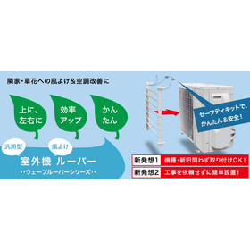 「室外機ルーバー」室外機の風向きを調整、隣家への風対策＆空調改善