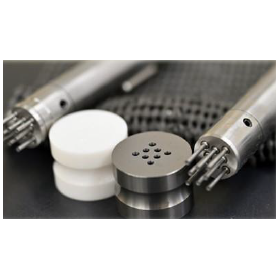 Mini tablet press mill with minimal tablet pressing defects and small weight variation.