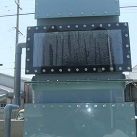Exhaust gas treatment device and cleaning dust collection device (scrubber)