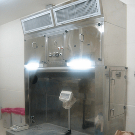 Recirculating type tornado-style local exhaust device "Draft Zone Maskless Type"