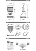 LED充電式投光器　マグネット付き　スタンド式　残量指示ランプ付き　YC-16Tの仕様図面