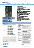 8ポートギガビット + 8ポートSFP + 4ポート1/10GbE SFP+産業用マネージドスイッチ MS-0812X カタログ