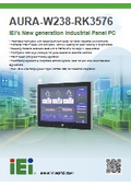 Rockchip RK3576 equipped with a 23.8-inch waterproof IP65 panel PC for heavy industry AURA-W238-RK3576 catalog.