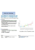 Tohoku Univ. Technology : CNS editing for controlling the crop phenotypes in a multistage manner : T22-344