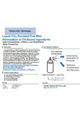 Tohoku Univ. Technology：Liquid CO₂-Assisted Fine-Mist Atomization of Oil-Based Ingredients：T26-018