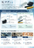 基礎知識資料「ICタグとは」　※ICチップとアンテナを内蔵した、無線通信で情報の読み書きを行う電子タグ