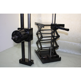 A small winch driven by an electric screwdriver.