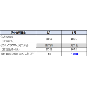 Comparison of shipping performance between SPACECOOL pig houses and regular pig houses (August 2024 results)