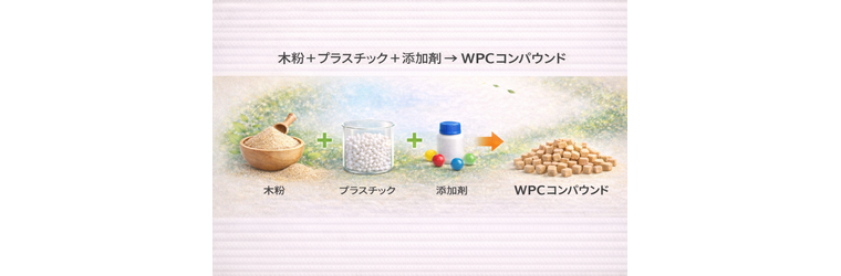木粉、プラスチック、添加剤の過程.png