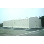 ジャバラ状に伸縮するテント倉庫