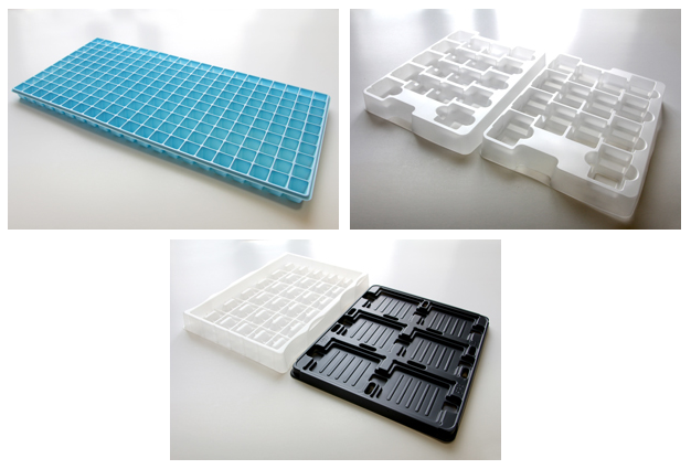 トレー（工業・電子部品・輸送用トレー・クリアケース固定用・食品）