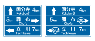 【案内標識】方面、方向及び距離