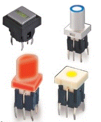 PB614シリーズ、LED照光式のタクトスイッチ