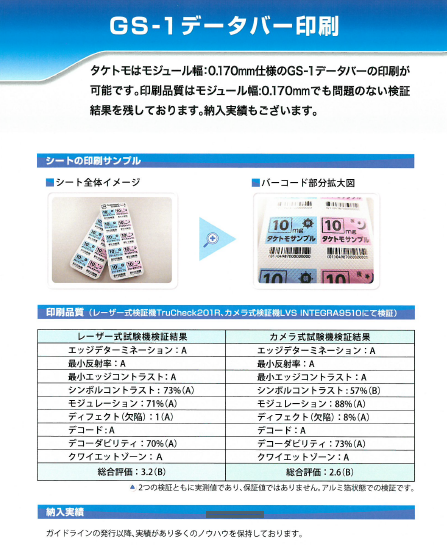 GS-1データバー印刷