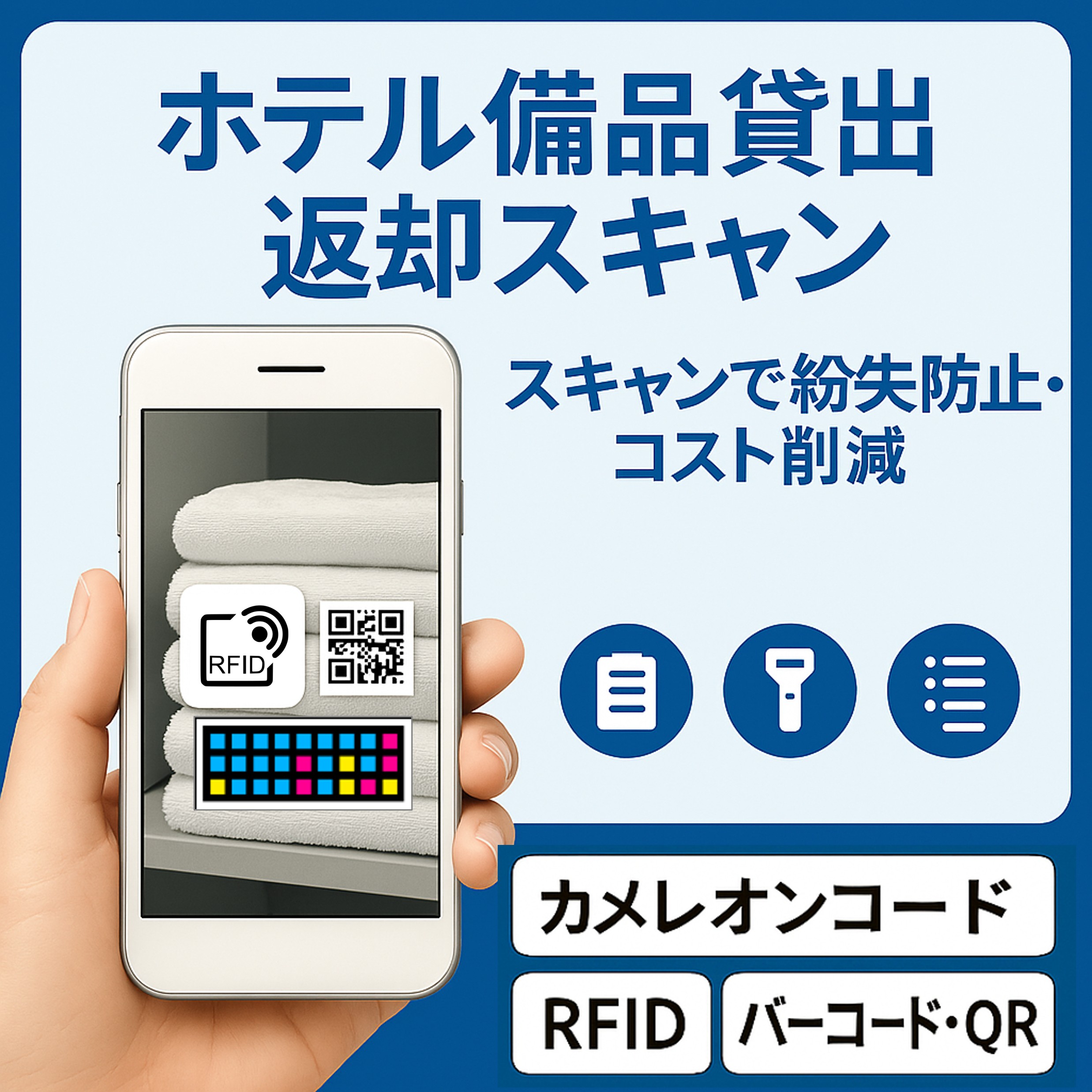 ホテル備品貸出・返却スキャン記録システム