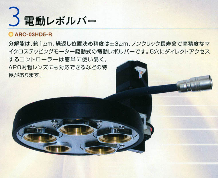 マイクロステッピングモーター駆動 電動レボルバ 5穴 清和光学製作所