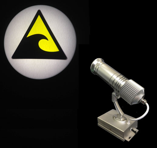 LEDライトを使用した新感覚の広告　LEDスポットライトサイン