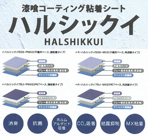 漆喰コーティング粘着シート『ハルシックイ』
