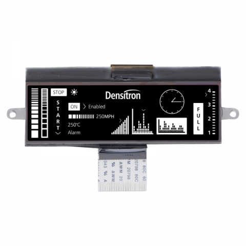 3.4インチ 240x64ドット 横長のモノクログラフィック液晶