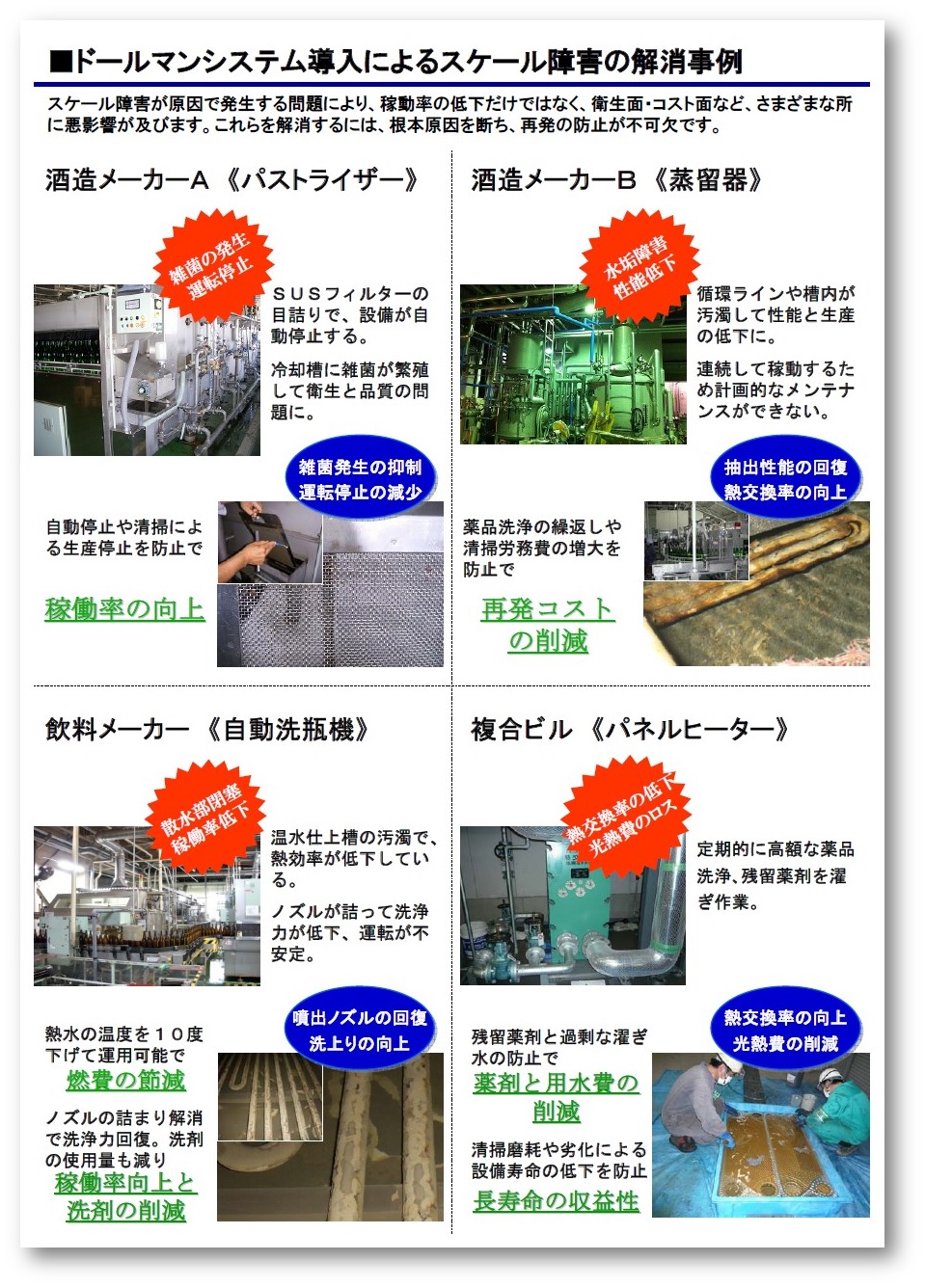 ドールマンシステム導入によるスケール障害の解消事例