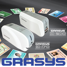 【未使用品】GRASYS ID カードプリンター ID130 カード500枚付 最新総合カタログ無料進呈中】GRASYS IDカードプリンター プラザ