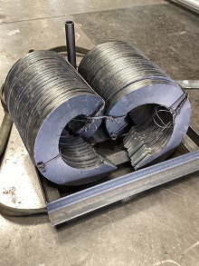 スクリュー羽根曲げ加工