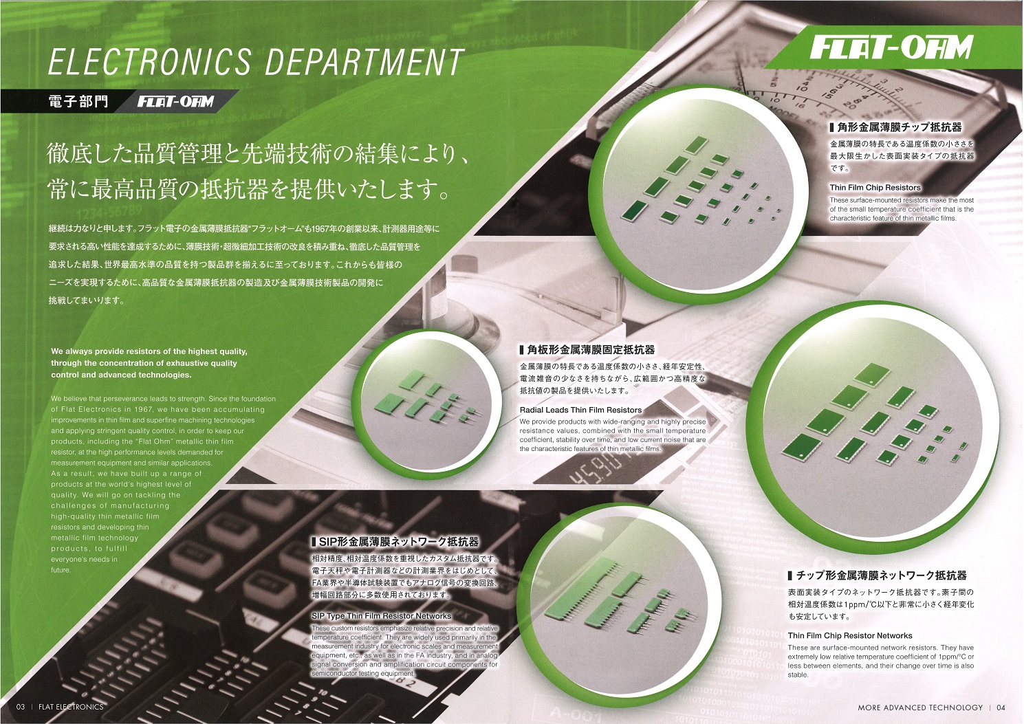 超精密級抵抗器・高性能金属皮膜抵抗器