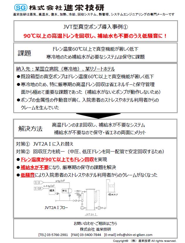 ポンプの作動音による患者のクレームを解消！導入事例1　某国立病院
