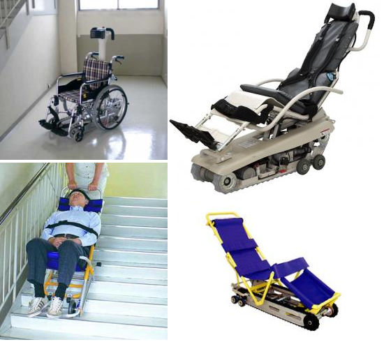 福祉機器・避難機器　サンワ 可搬型階段昇降機・階段避難車カタログ