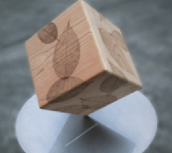 木材加飾『レーザー浮造り加工＋インクジェット印刷』工房利八