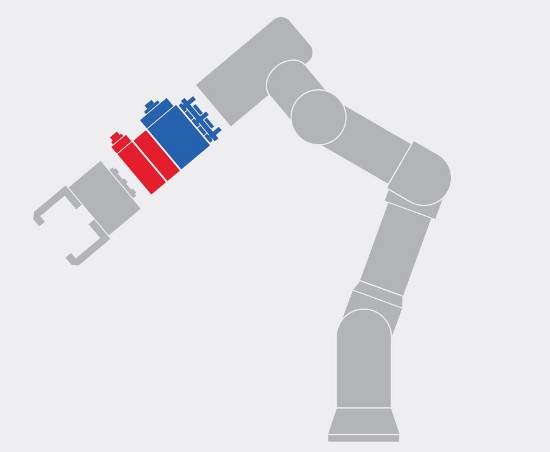 ロボットアームをホース・ケーブルレスでコンパクトに多機能化！