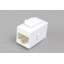 Snap-in connector, both sides RJ-45 (CAT6 compatible, white, short length)