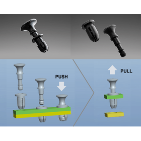【スナップラッチ】ワンプッシュ固定　繰り返し脱着が必要な場所に