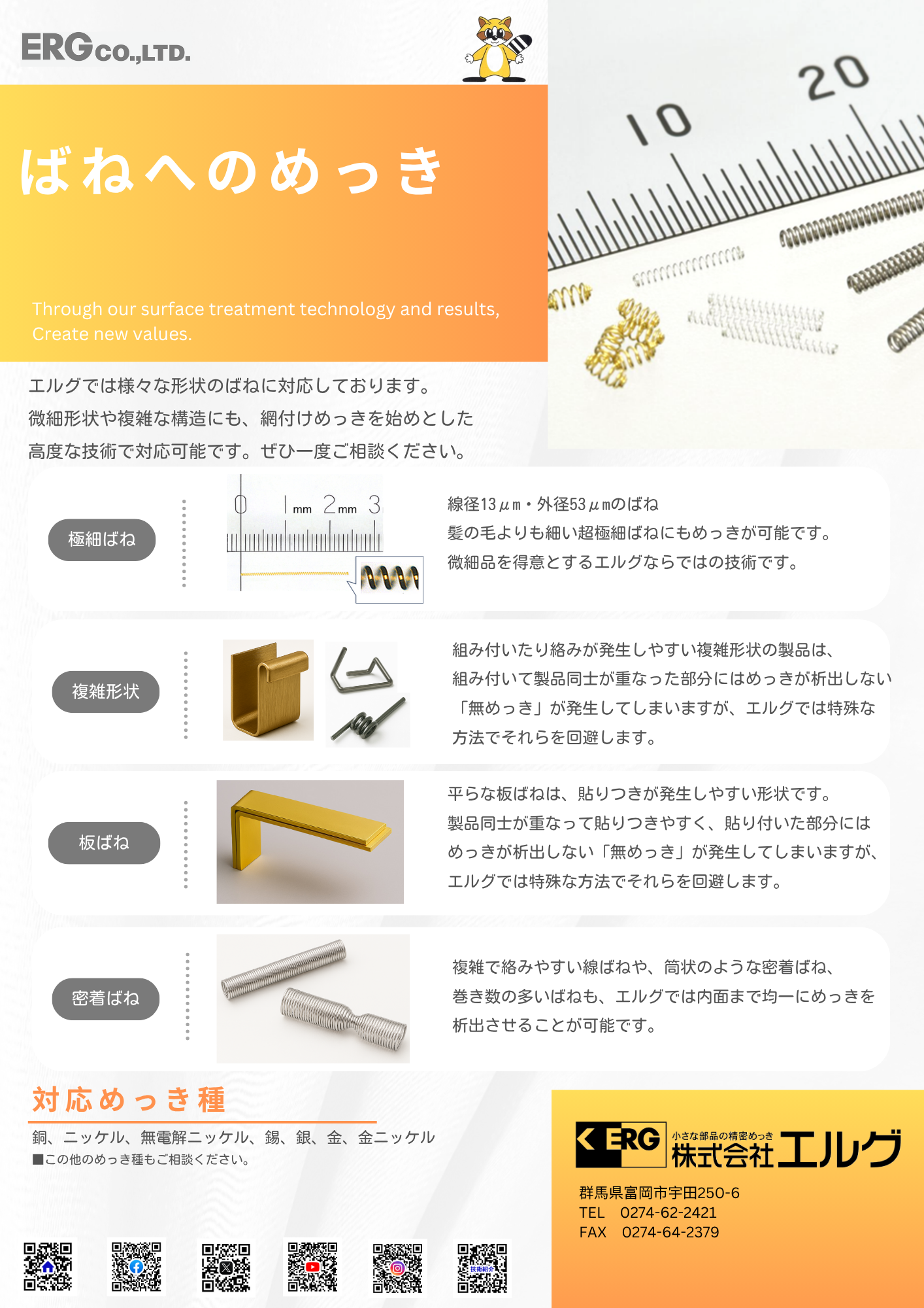 ばねへのめっき