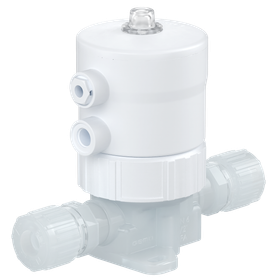 スラリー/高純度流体向け フッ素樹脂製ダイアフラムバルブ