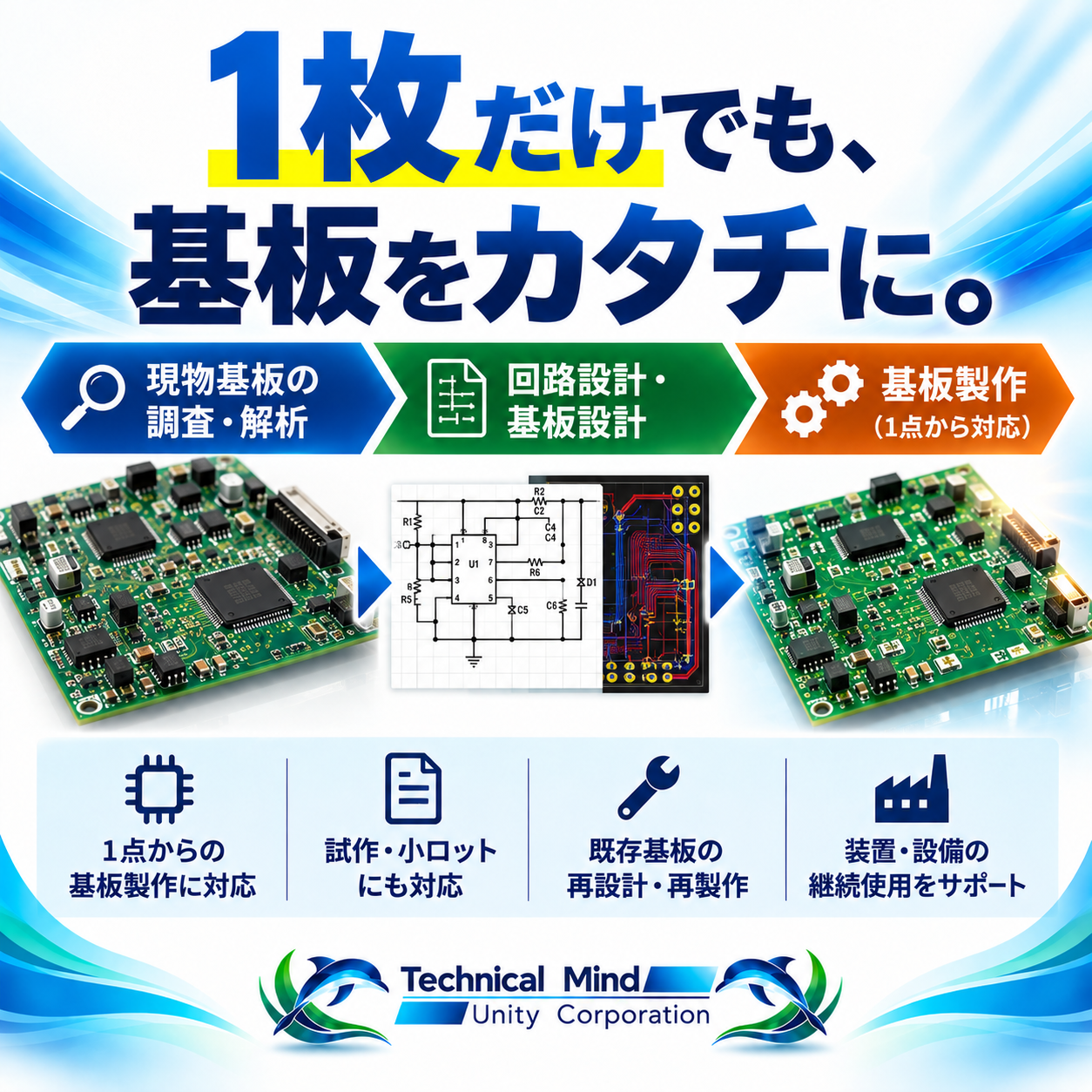 1点からの電子基板再設計・製作｜小ロット対応