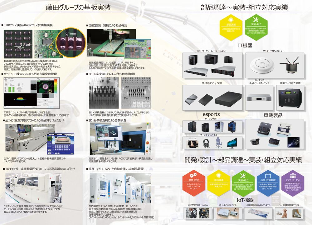 プリント基板実装、電子機器受託製造、藤田製作所グループのサービス