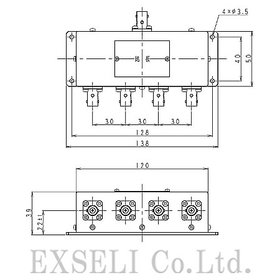 【350～470MHz対応 受信用4分配器 】UD-554