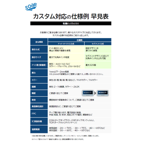 【早見表】カスタム対応の仕様例