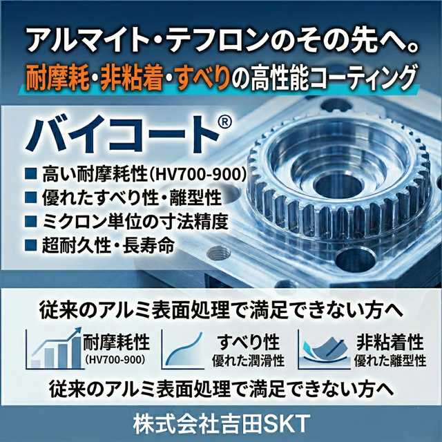 表面処理技術 「アルミの低摩擦性と耐摩耗性を向上させる表面処理