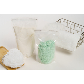 洗剤、入浴剤などのパッケージ(包装)に好適なポケットジップ